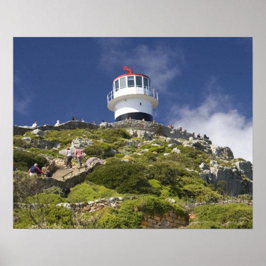Poster Le Cap, Afrique du Sud. Un phare sur (Devant)