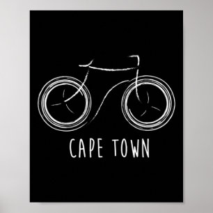 Poster Le Cap Afrique du Sud Vélo Rétro Vintage Mignon