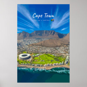 Poster Le Cap, Afrique du Sud - Vue de la Montagne de la