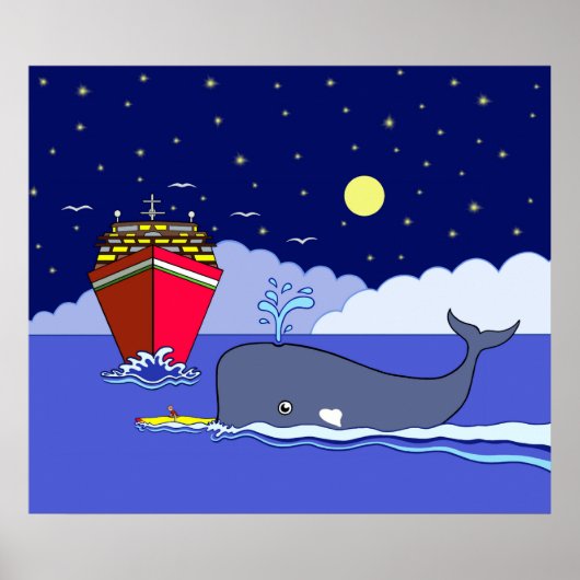 Poster Le capitaine Kayak sauvé par la baleine (Devant)