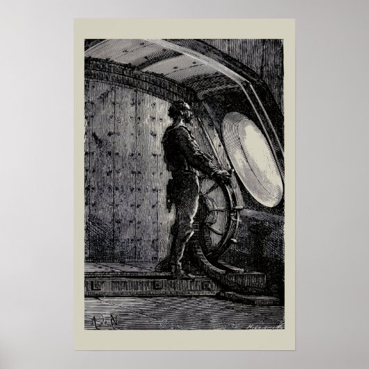 Poster Le capitaine Nemo du capitaine Jules Verne Le Naut (Devant)