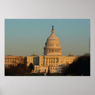Poster Le Capitole à Noël Washington DC Vacances