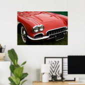 Poster le capot d'une voiture de sport classique (Bureau à domicile)