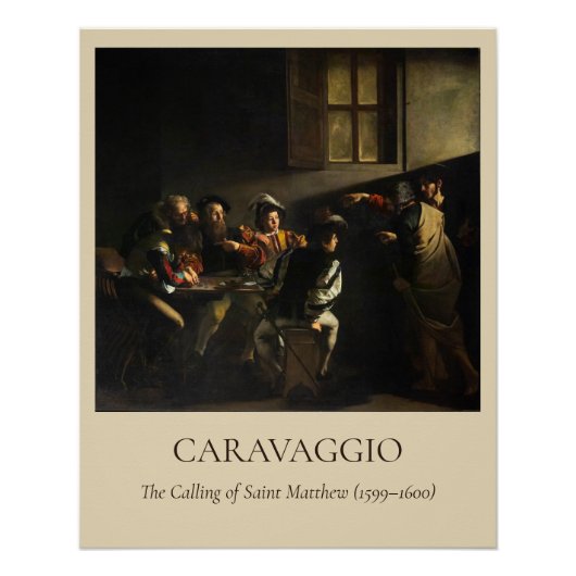 Poster Le Caravage — La Vocation de saint Matthieu (Devant)