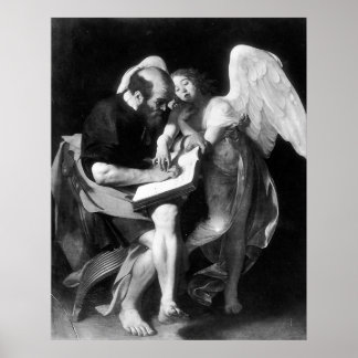Poster Le Caravaggio Saint Matthieu Et L'Ange