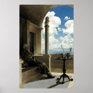 Poster Le cardinal Archevêque assis sur son balcon ombrag
