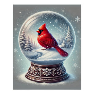 Poster Le Cardinal Keepsaké d'hiver