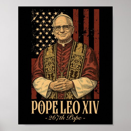 Poster Le cardinal Robert Prevost le pape Leo Xiv (Devant)