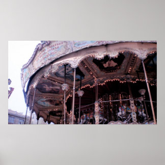 Poster Le Carousel Vintage