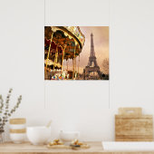 Poster Le Carrousel et la Tour Eiffel (Cuisine)