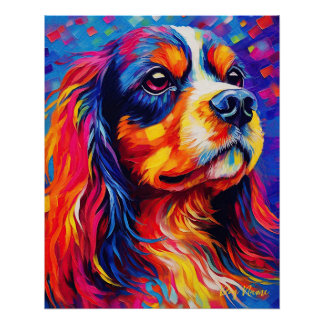 Poster Le Cavalier King Charles Spaniel Dog 005 - Zetton