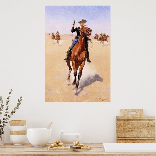 Poster Le cavalier par Frederic Remington (Cuisine)