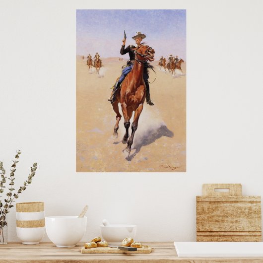 Poster Le cavalier par Frederic Remington (Cuisine)
