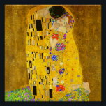 Poster Le célèbre tableau de Gustav Klimt, The Kiss.<br><div class="desc">Le célèbre tableau de Gustav Klimt,  The Kiss. Poster célèbre Gustav Klimt peinture.</div>