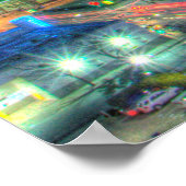 Poster Le centre-ville de Dallas la nuit (Coin)