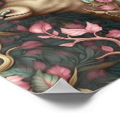 Poster Le Cerf Caché Moderne Dans L'Art Forestier (Coin)