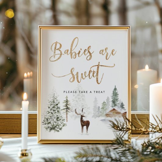 Poster Le cerf de forêt des bois Les bébés sont doux