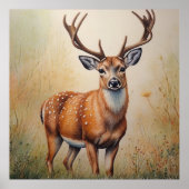 Poster Le Cerf Majestic Dans La Forêt D'Automne (Devant)