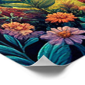 Poster Le cerf majestueux dans une forêt luxuriante (Coin)