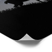 Poster Le cerf sous la lune noir et blanc (Coin)