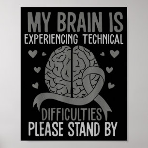 Poster Le cerveau rencontre des difficultés techniques, r