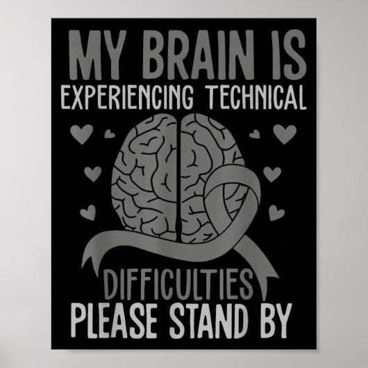 Poster Le cerveau rencontre des difficultés techniques, r (Devant)