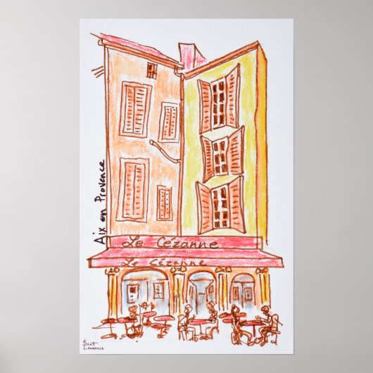 Poster Le Cezanne café, Aix et Provence, France (Devant)