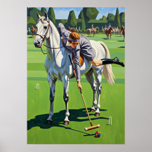 Poster Le champion équestre du Croquet