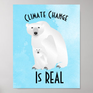 Poster Le changement climatique de l'ours polaire est un 