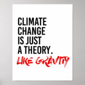 POSTER LE CHANGEMENT CLIMATIQUE EST JUSTE UNE THÉORIE COM (Devant)