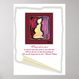 Poster Le "changement ne viendra pas…" Citation de Barack