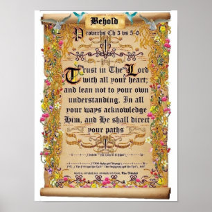 Poster Le chapitre 3 de proverbes exprime la confiance en