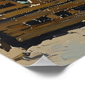 Poster Le charmant marché de village de style impressionn (Coin)