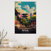 Poster Le charme ancien de Séoul sous un ciel vif (Cuisine)