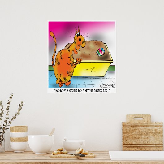 Poster Le chat cache l'oeuf de Pâques (Cuisine)