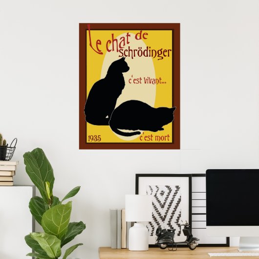 Poster Le chat de Schrodinger (Bureau à domicile)