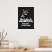 Poster Le chat d'échecs décline votre gambit (Cuisine)