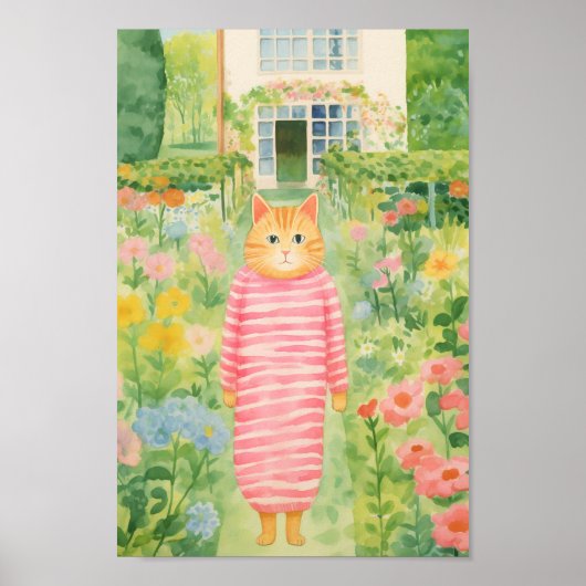 Poster Le chat en rose (Devant)