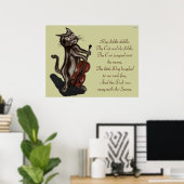 Poster Le chat et la brosse (Bureau à domicile)