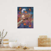 Poster Le Chat et la Chouette Art Mignon (Cuisine)