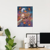 Poster Le Chat et la Chouette Art Mignon (Bureau à domicile)