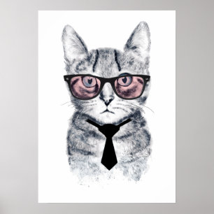 Poster Le chat intelligent de Panka