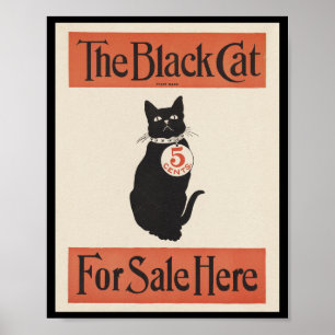 Poster Le Chat Noir À Vendre Ici