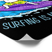 Poster Le chat surfe sur une vague - Le surf est mon styl (Coin)