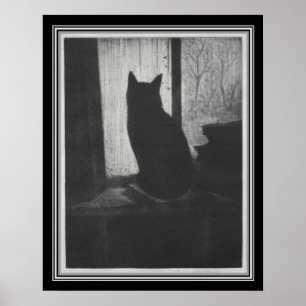 Poster "Le chat" vers 1900 par CRW Nevinson