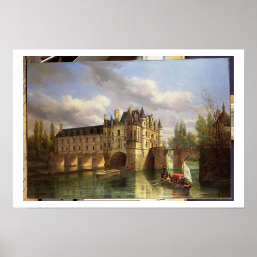 Poster Le Château de Chenonceau, 1843 (huile sur toile) (Devant)