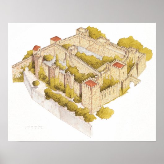 Poster Le château de San Jorge. Lisbonne Portugal (Devant)