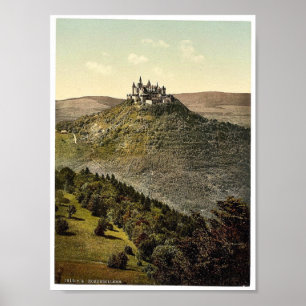Poster Le château, Hohenzollern, Allemagne rare Photochro