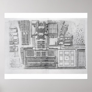 Poster Le château, les jardins et la partie du parc chez