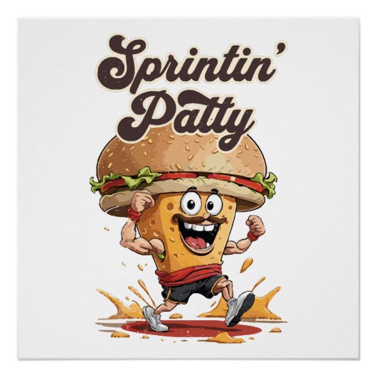 Poster Le cheeseburger en marche (Devant)